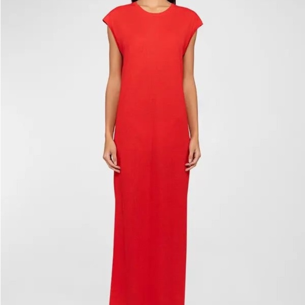 LESET Extra Fine Merino Wool Dress in “Lipstick”